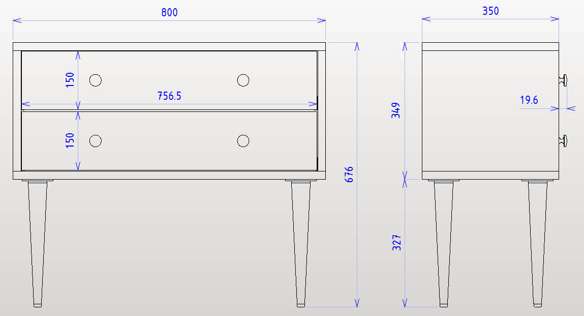 Mesita Wels de 80cm